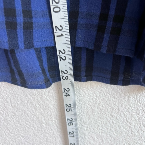 Madewell Highroad Popover Shirt in Chelton Plaid Black Blue - Picture 6 of 10